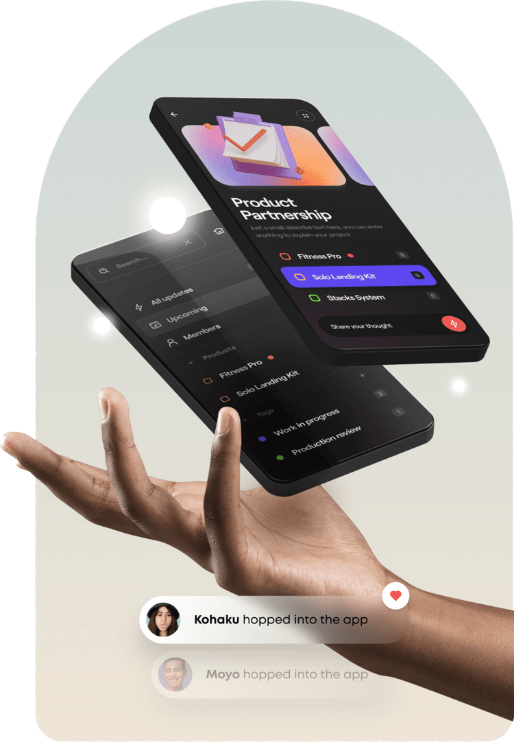 Hand holding mobile devices